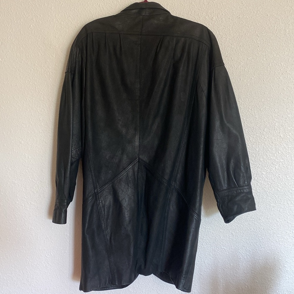 π€90s batwingβ Leather coat Vtg - Picture 6 of 11